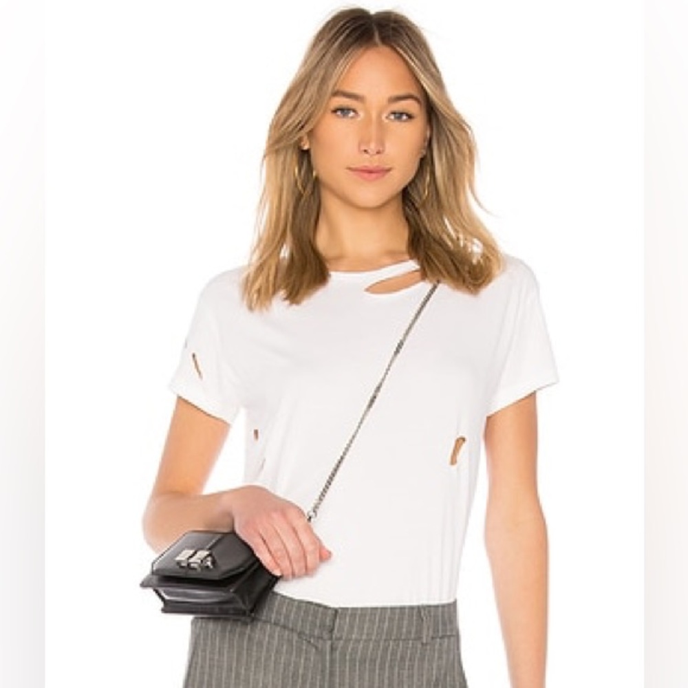 (XS) Distressed Tee - White by ANINE BING